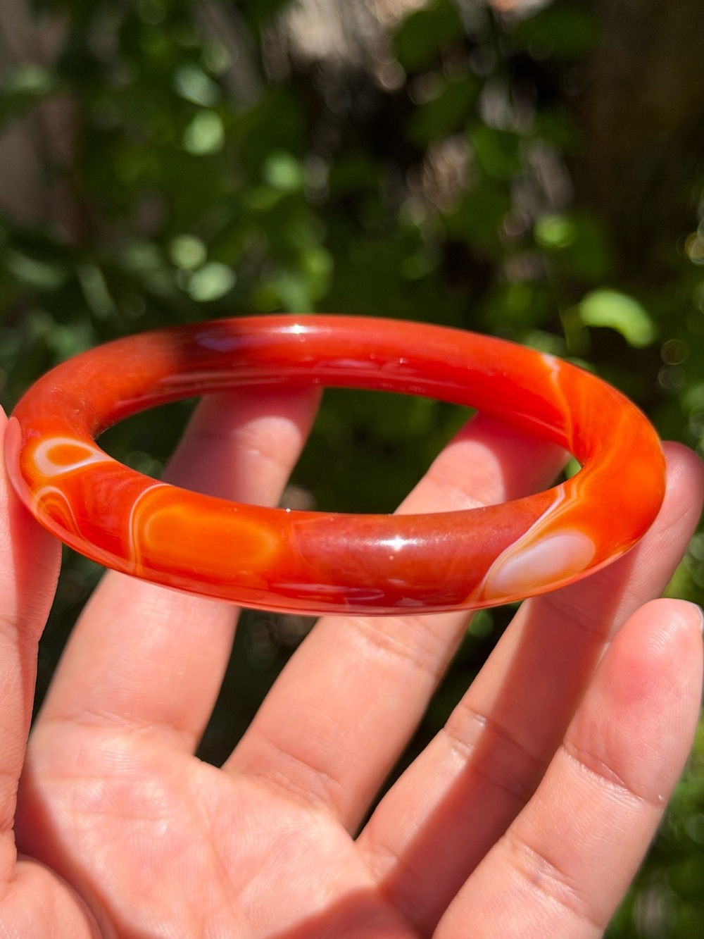 61mm‎ inner diameter skinny druzy carnelian bangle 1594